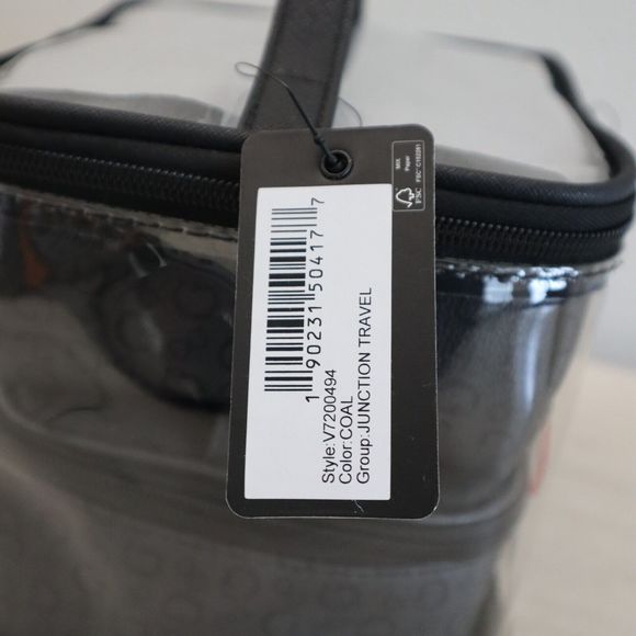 Guess V7200494 Black/Charcoal "G" Logo 4-Piece Cosmetic Junction Travel Bag - Picture 9 of 9